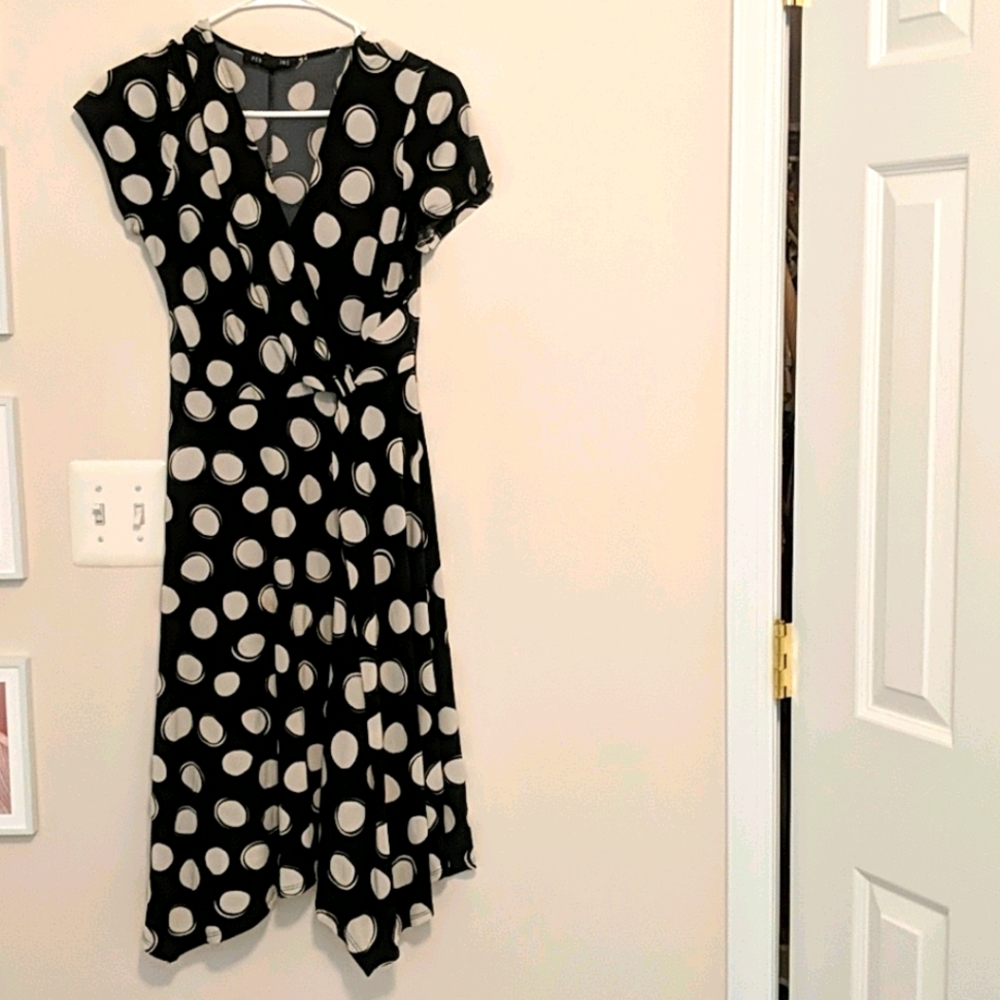Black and white polka dot dress